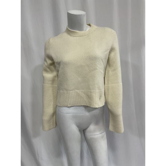 Alc Ltd 'Clover' White Crew Neck Long Sleeve Wool Sweater Size S - Picture 2 of 5